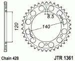 Звезда задняя JTR1361.50