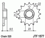 Звезда передняя JTF1577.15