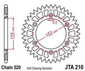 Звезда задняя JTA210.49