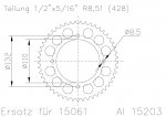 Звезда задняя алюминиевая Esjot 51-15203 48 зубьев (JTA895.48)