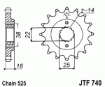 Звезда передняя JTF740.15