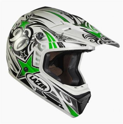 Шлем LAZER MX7 Evo Pourcel SP90 бело-зеленый