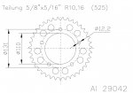 Звезда задняя алюминиевая Esjot 51-29042 44 зуба (JTR7.44)