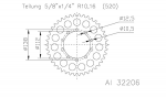 Звезда задняя приводная Esjot 50-32206 39 зубьев (JTR1316.39)