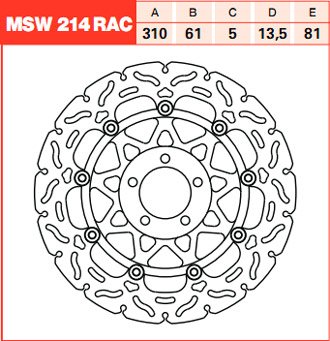 Тормозной диск для мотоциклов Lucas TRW MSW214RAC