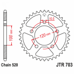 Звезда задняя JTR703.40