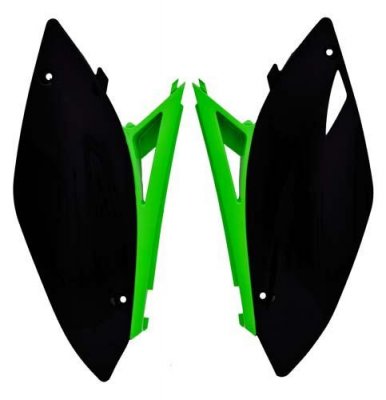 Боковины задние KXF250 09-12, KXF450 09-11 черно-зеленые