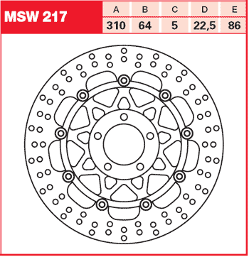 Тормозной диск для мотоциклов Lucas TRW MSW217