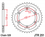 Звезда ведомая алюминиевая/стальная JTX251.49GR (цвет серый)