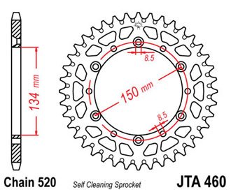 Звезда задняя JTA460.50