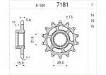 Звезда передняя Ognibene 7181-Z15 (JTF1307.15)