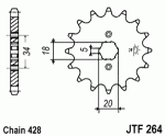 Звезда передняя JTF264.16