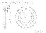 Звезда задняя алюминиевая Esjot 53-32024 51 зуб (JTA460.51)