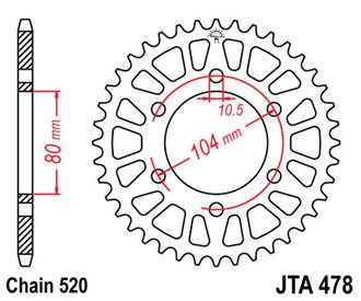 Звезда задняя JTA478.44