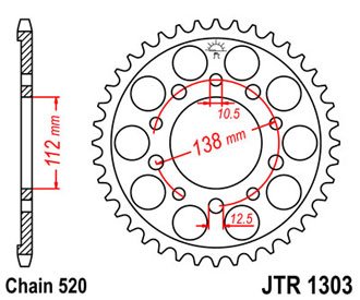 Звезда задняя JTR1303.43