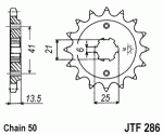 Звезда передняя JTF286.15