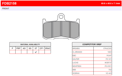 FDB2158ST Ferodo тормозные колодки