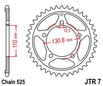 Звезда задняя JTR7.45