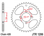 Звезда цепного привода JTR1206.42