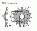 Звезда передняя PBR 525 C14 (JTF512.14)