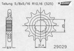 Звезда передняя приводная Esjot 50-29029 17 зубьев (JTF1537.17)