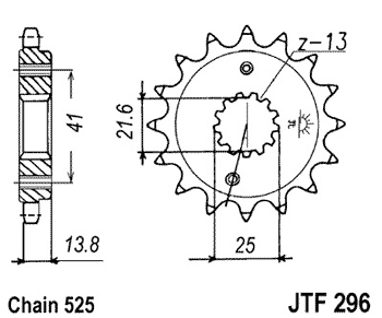 Звезда передняя JTF296.15