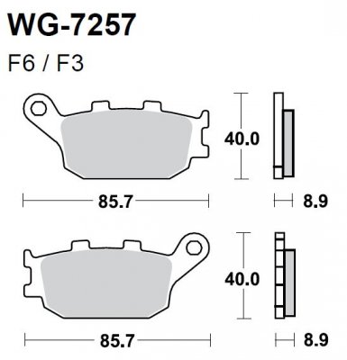 Тормозные колодки WRP WG-7257-F6 (FDB754 / FA174)