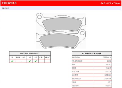 FDB2018EF Ferodo тормозные колодки