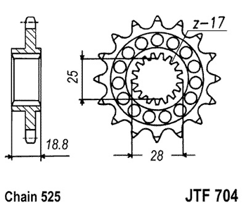 Звезда передняя JTF704.16RB с демпфером