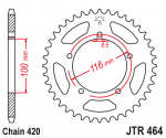 Звезда задняя JTR464.44