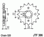 Звезда передняя JTF306.15