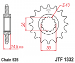 Звезда передняя JTF1332.16RB