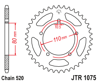 Звезда задняя JTR1075.39