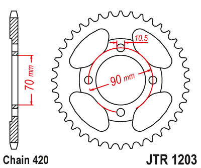Звезда задняя JTR1203.42