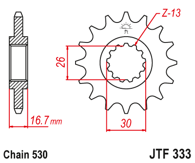 Звезда передняя JTF333.14