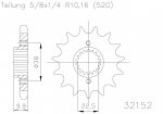 Звезда передняя Esjot 50-32152 14 зубьев (JTF403.14)