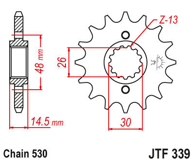 Звезда передняя JTF339.15