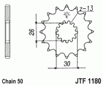 Звезда передняя JTF1180.17RB с демпфером