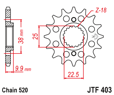 Звезда передняя JTF403.14