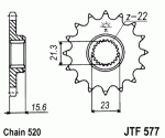 Звезда передняя JTF577.15RB с демпфером