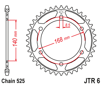 Звезда задняя JTR6.42