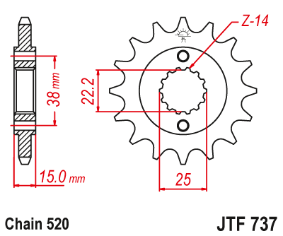 Звезда передняя JTF737.14