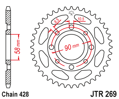 Звезда задняя JTR269.51