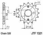 Звезда передняя JTF1321.14