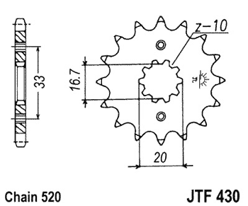 Звезда передняя JTF430.13