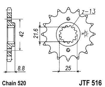 Звезда передняя JTF516.16