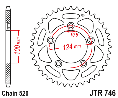 Звезда задняя JTR746.46