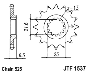 Звезда передняя JTF1537.16RB с демпфером