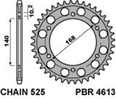 Звезда задняя PBR  4613 41 C45 (JTR3.41)