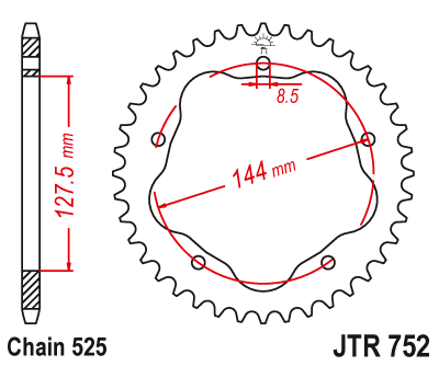 Звезда задняя JTR752.45